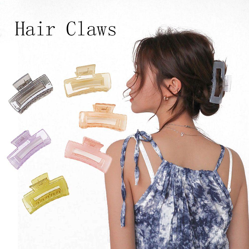 Kẹp Tóc Càng Cua Hình Chữ Nhật Bằng Nhựa Lấp Lánh Cho Nữ