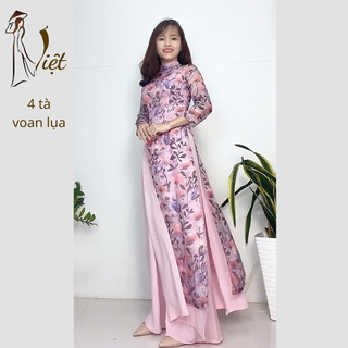Áo dài may sẵn 4 tà voan lụa (ảnh thật kèm quần)