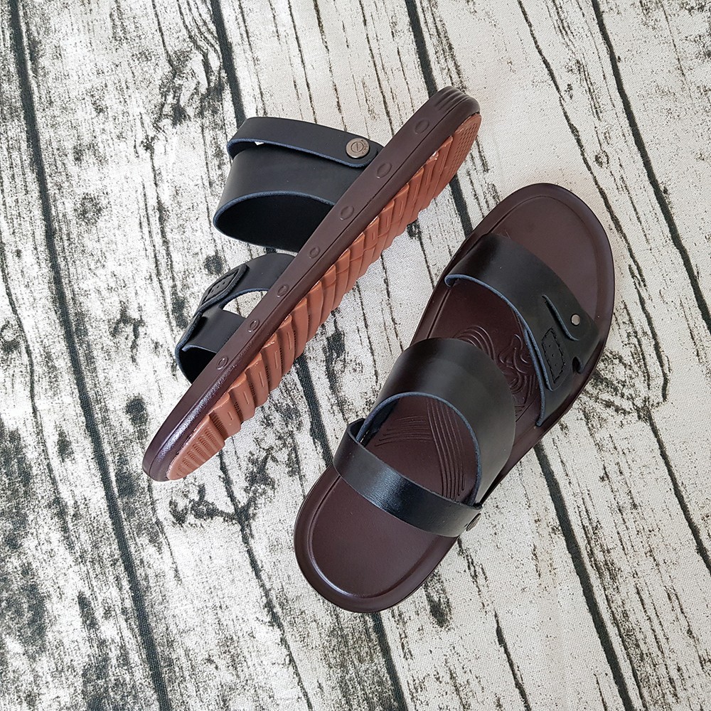 Dép Quai Hậu Nam Giày Sandal Nam Da Bò Thật Ensado DE7716