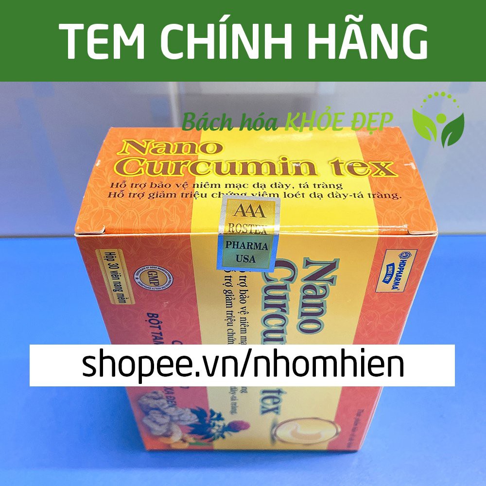 Viên tinh nghệ Nano Curcumin Gold Tex Tam Thất Xạ Đen giảm viêm loét dạ dày, tá tràng, ung bướu - Hộp 30 viên