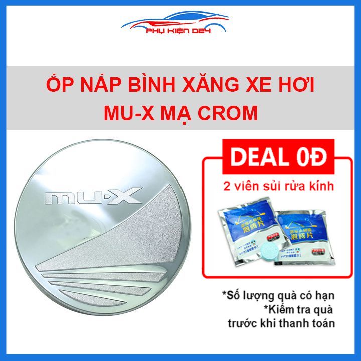 Ốp nắp bình xăng Mux, Mu-X mạ crom chống trầy trang trí ô tô