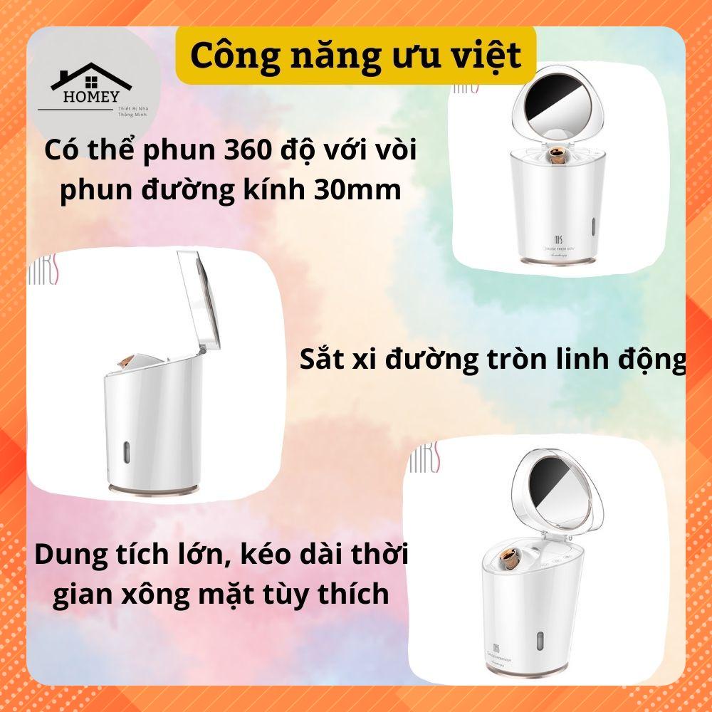 Homey - Máy Xông Hơi Mặt Mini Để Bàn Cao Cấp MKS - Vòi Phun Tự Xoay 360 & Có Ngăn Chứa Thảo Dược - Làm Sạch Lỗ Chân Lông