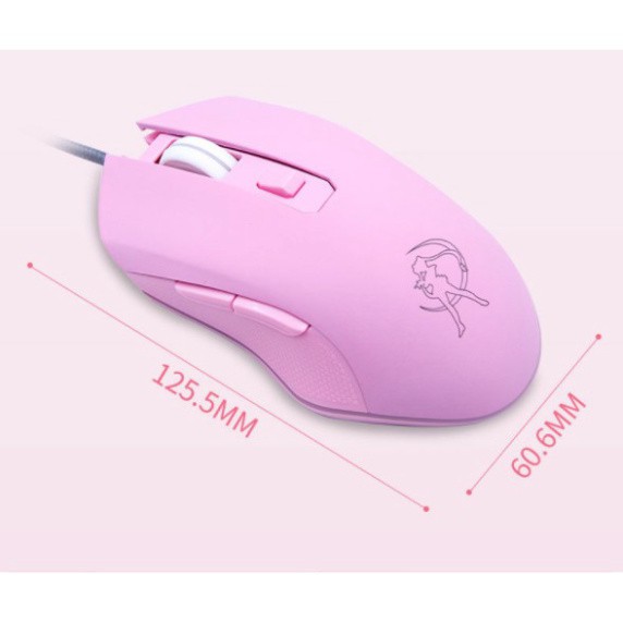 Chuột máy tính màu hồng có dây dùng cho PC – Laptop hình sailor moon (thủy thủ mặt trăng ) Siêu curte đáng yêu