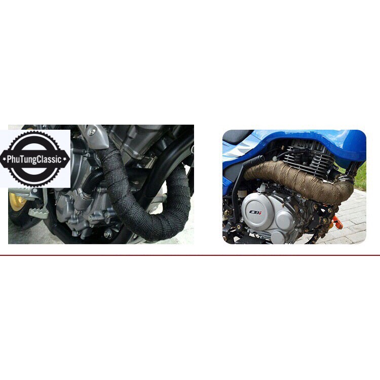 Vải cuốn pô chịu nhiệt 10m/cuộn,chống nóng dành cho xe máy classic, cafe racer