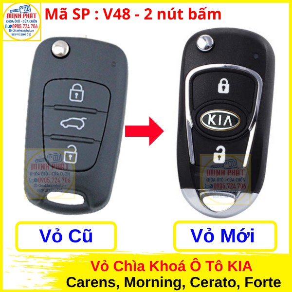 Vỏ Chìa Khoá xe Kia Carens, Morning, Forte