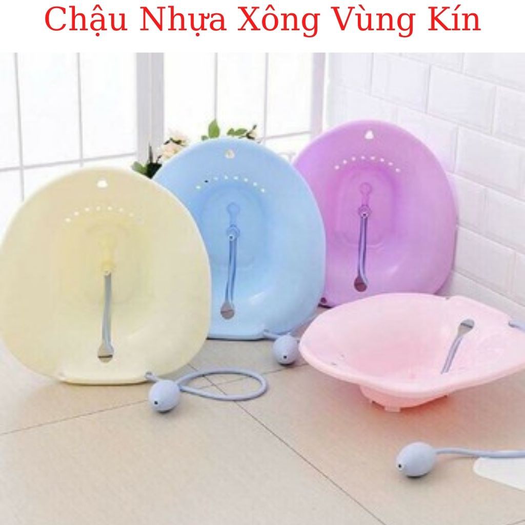 Chậu xông vùng kín phụ nữ sau sinh kèm vòi xịt rửa phụ khoa