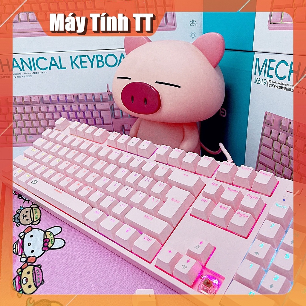 Bàn phím cơ Dareu EK810 Màu Hồng led PINK dành cho nữ game thủ  - sản phẩm hàng chính hãng bảo hành 24 tháng