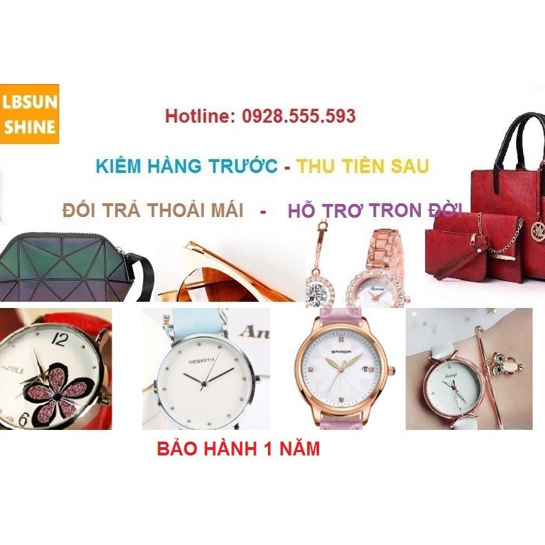 Đồng hồ nữ Jasina chính hãng mặt đá viền kim cương phủ Saphiar TẶNG KÈM LẮC TAY | BigBuy360 - bigbuy360.vn