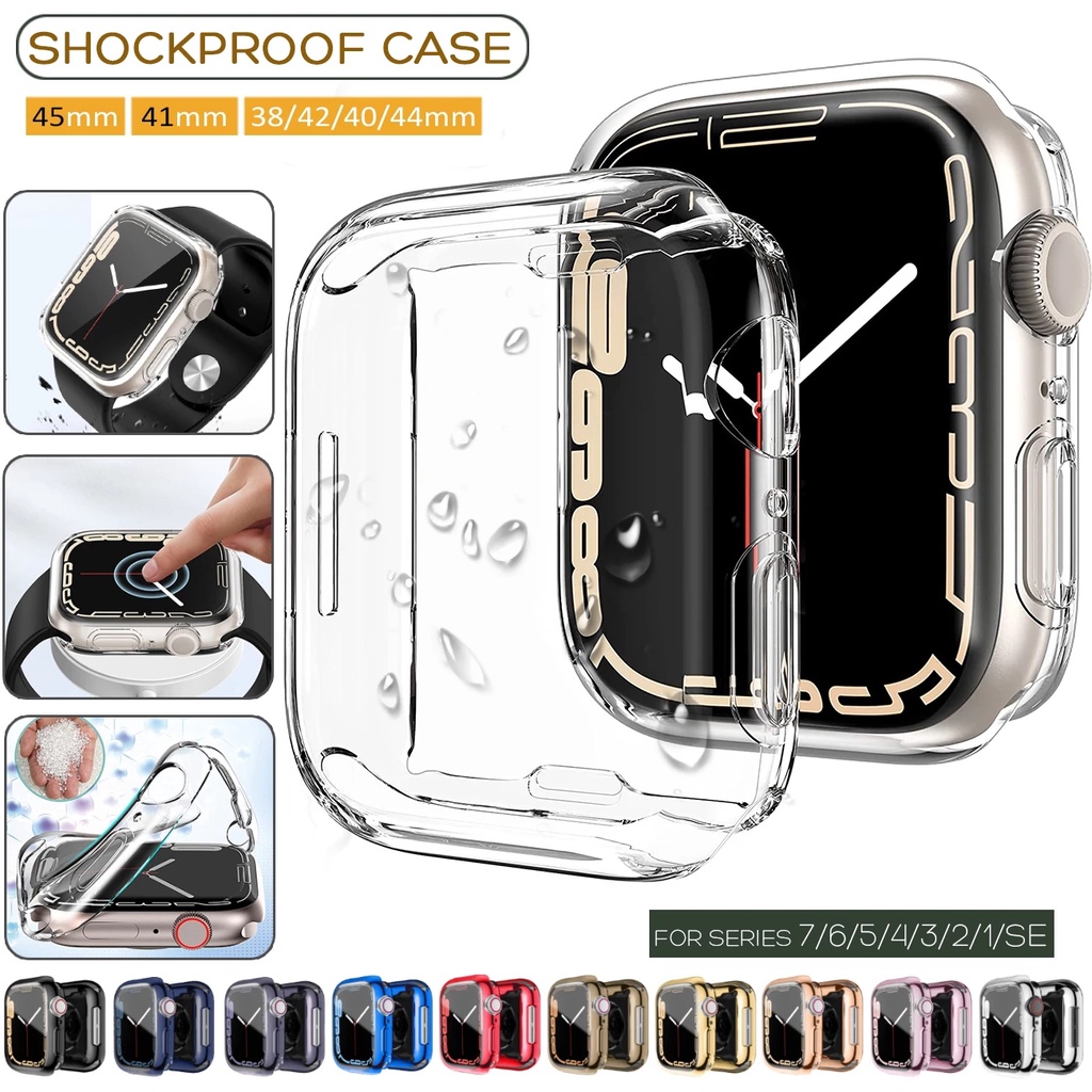 Vỏ bảo vệ mềm và siêu mỏng dành cho đồng hồ Apple Watch Series 7/6/se/5/4/3/2/1 41mm/45mm/ 38mm/42mm/40mm/44mm