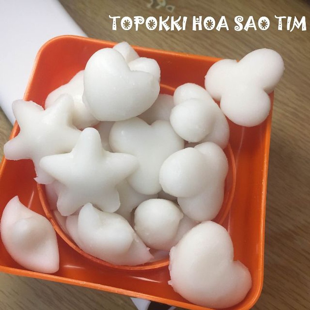 Bánh gạo tokbokki Hàn quốc hoa tim sao xinh yêu gói 500gr