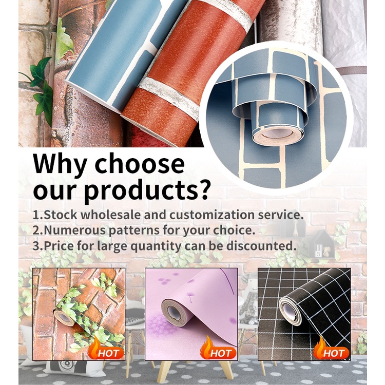 Giấy dán tường 10M, Decal dán tường hoạ tiết hoa văn nổi chống thấm nước  - Giao ngay HCM