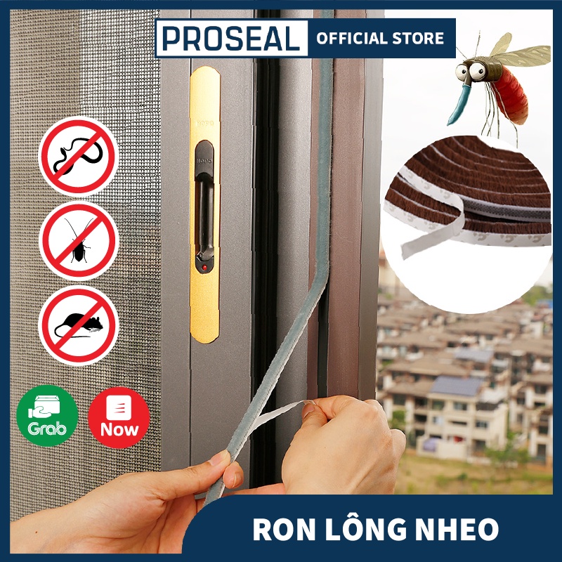 Ron Lông Nheo Chặn Khe Cửa, Miếng Chặn PROSEAL, Dán Khe Hở Khung Cửa Ngăn Bụi Côn Trùng