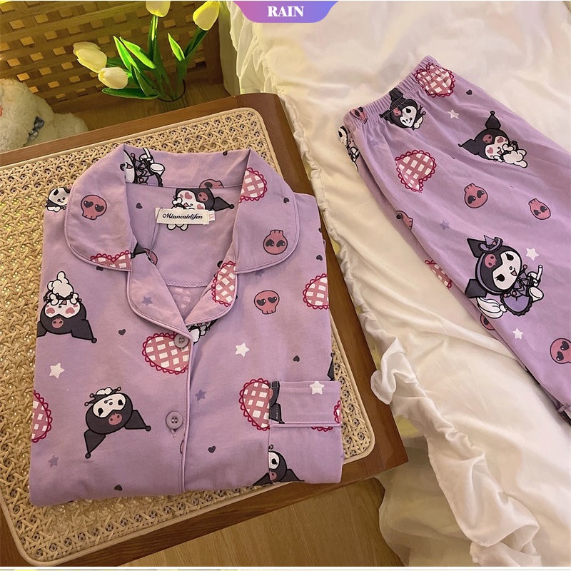 Bộ Đồ Ngủ Ngắn Tay Họa Tiết Sanrio Kulomi Dễ Thương Dành Cho Nữ