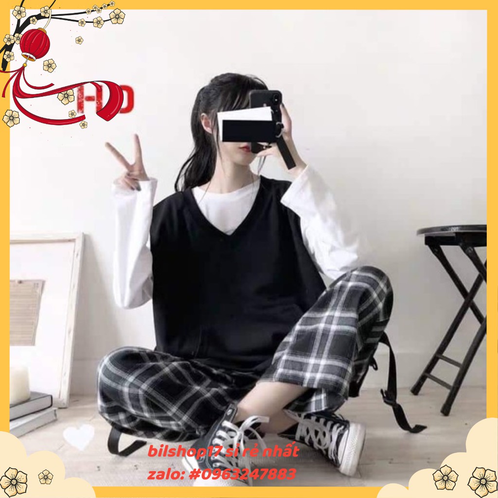 [Mã WASTHI giảm 10K đơn 50K] Bộ đồ nữ💥Sét trang phục áo gile kèm áo thun trắng dài tay