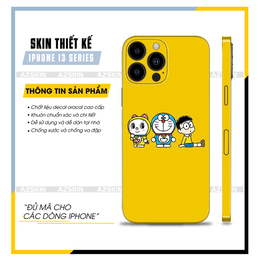 Miếng Dán Doremon IPhone 13 Mini/13/13 Pro/13 Pro Max |SK_IPHH72| Film Oracal Chính Hãng, Chống Xước, Full Lưng Viền Máy