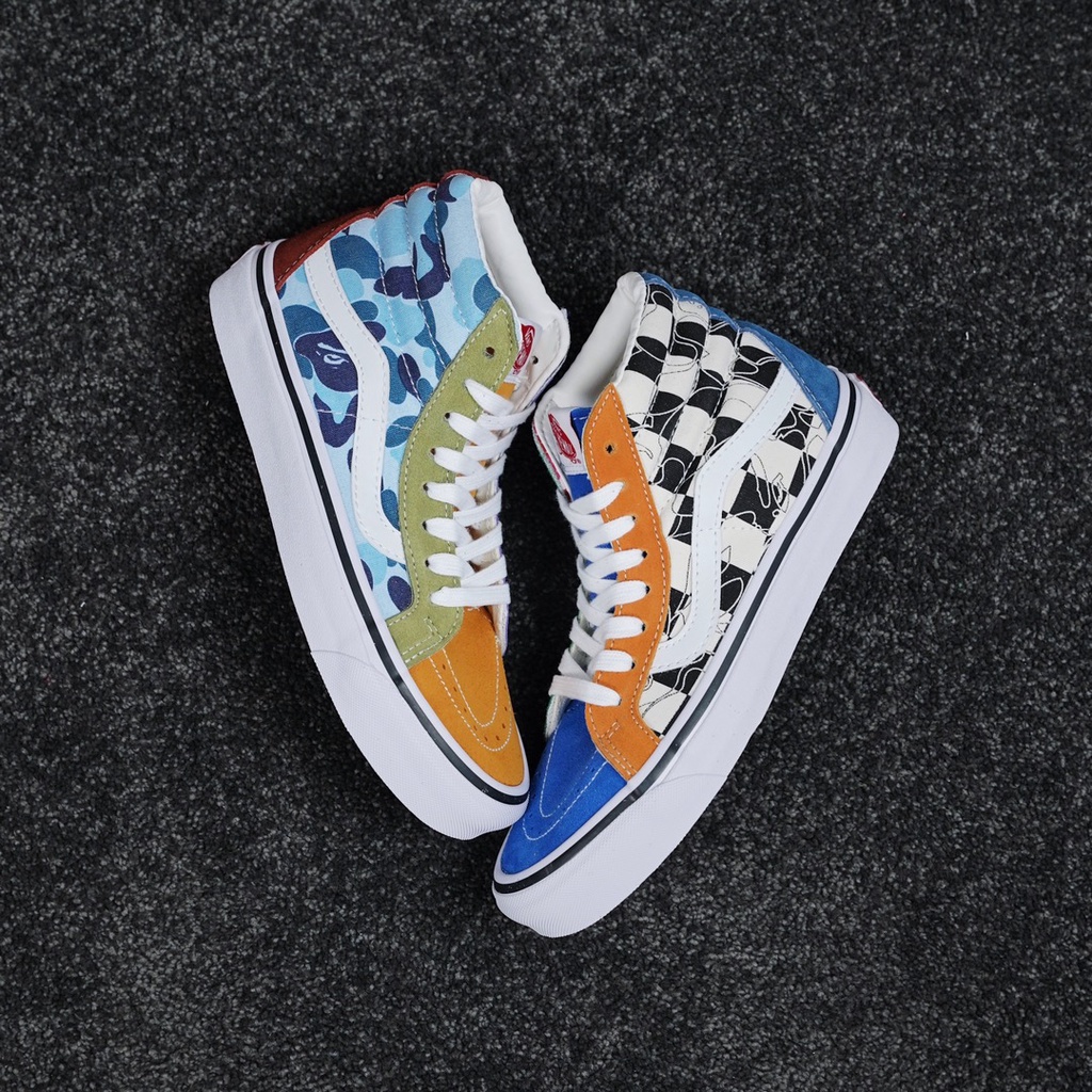 Giày Sneakers BAPE x Vans Sk8-Hi Cổ Cao Cá Tính Thời Trang