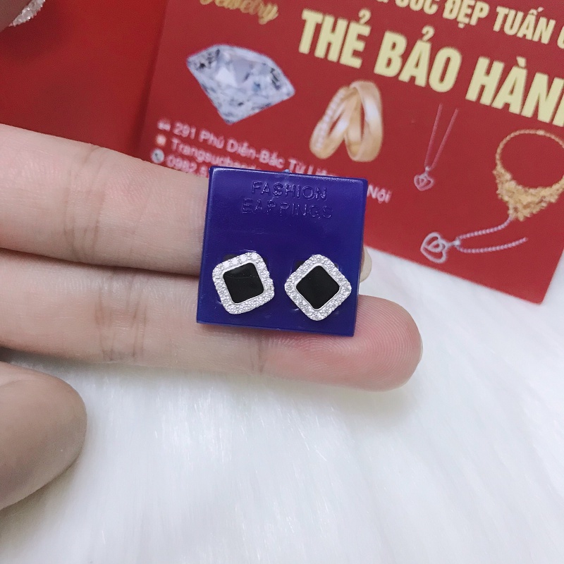 Bông Tai Nữ ⚡HOT⚡ Khuyên Tai Bạc Đính Đá Cực Xinh, Nổi Bật Tôn Da