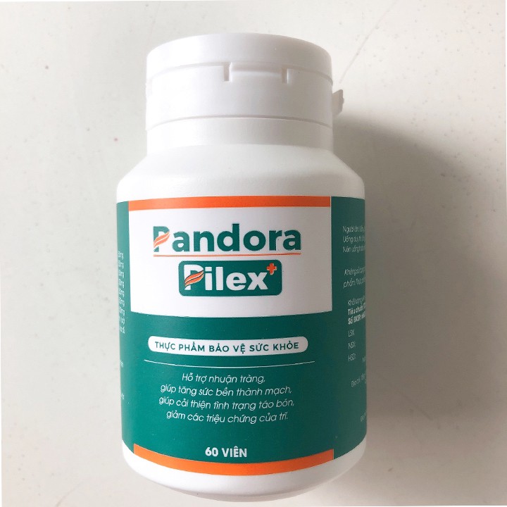 Viên Uống Pandora Pilex + (Hộp 60 Viên) - Giúp Giảm Táo Bón Và Triệu Chứng Của Trĩ