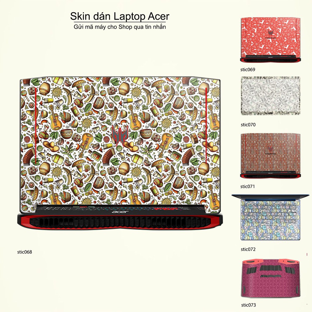 Skin dán Laptop Acer in hình Hoa văn sticker _nhiều mẫu 12 (inbox mã máy cho Shop)