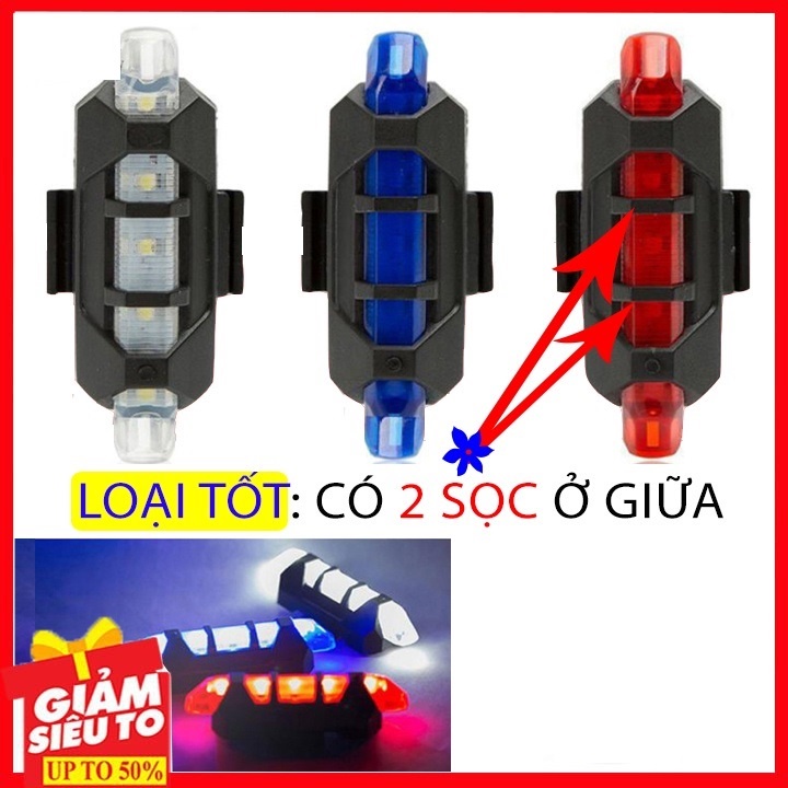 Đèn xe đạp hậu LED thể thao, đèn hậu xe đạp siêu sáng, Đèn hậu chớp báo hiệu có cổng sạc Usb gắn sau xe đạp chống nước
