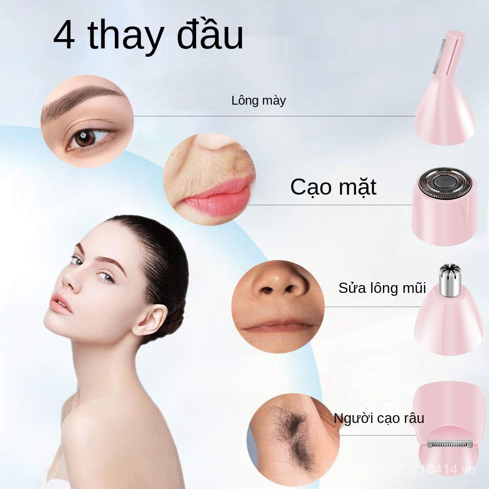 [Hàng mới về] Máy tẩy lông đa năng cho vùng mũi/lông mày có thể sạc lại tiện dụng cho nữ