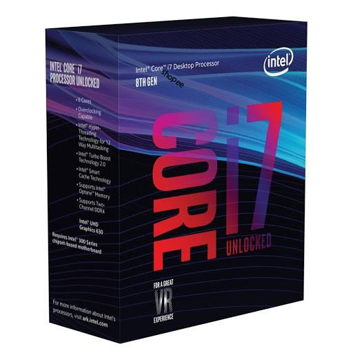 Bộ vi xử lý / CPU Intel Core i7-8700K (3.7GHz turbo up to 4.7Ghz, 6 nhân 12 luồng, 12MB Cache, 95W)