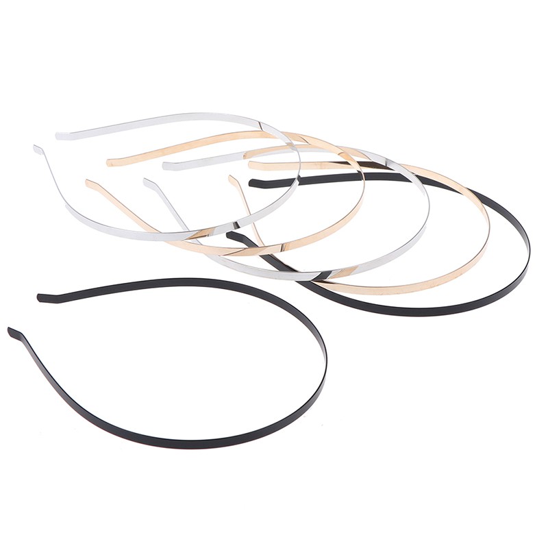 HOOPS Set 2 Băng Đô Kim Loại 5mm Cài Tóc Thủ Công Cho Bé Gái