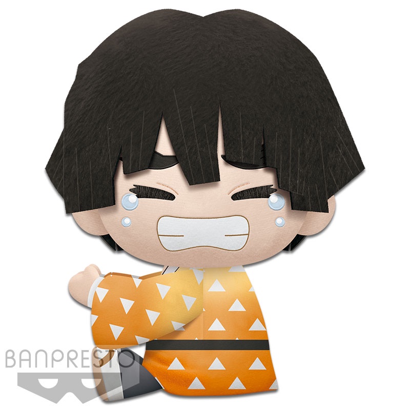 Gấu bông treo Demon Slayer: Kimetsu no Yaiba SUPER BIG PLUSH Zenitsu tóc đen chính hãng Nhật Bản