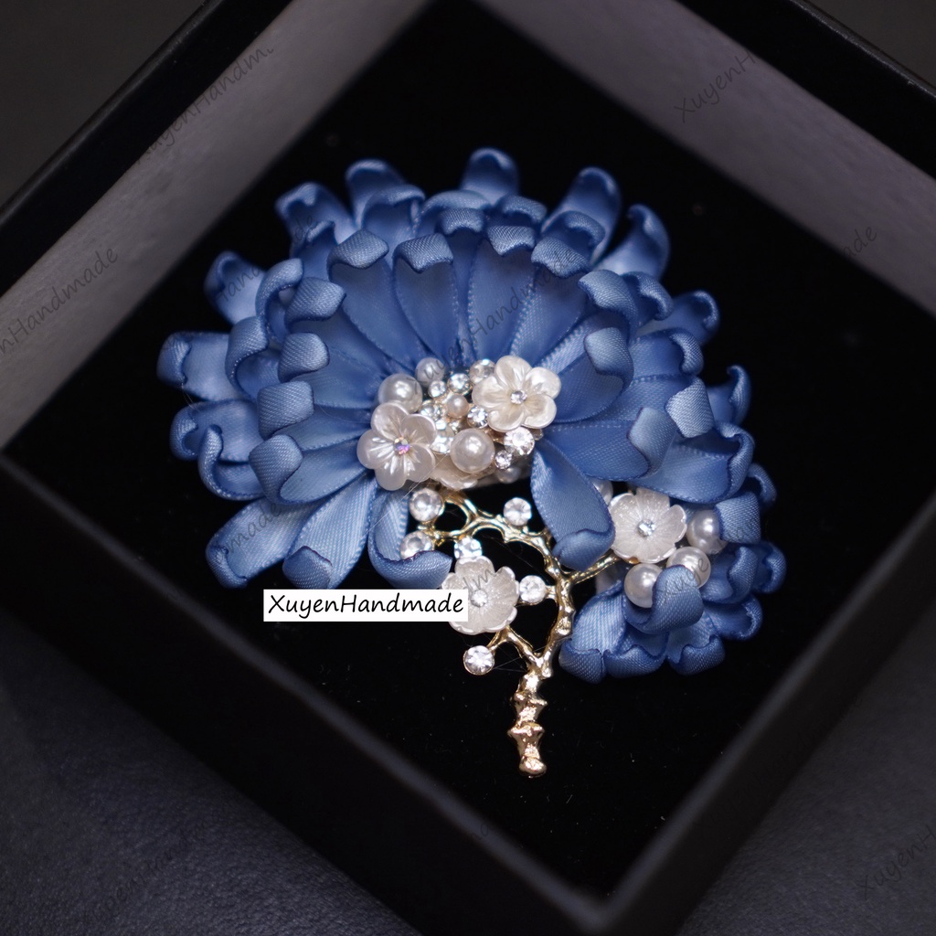Hoa Cúc Đôi Handmade Cài Áo Cao Cấp