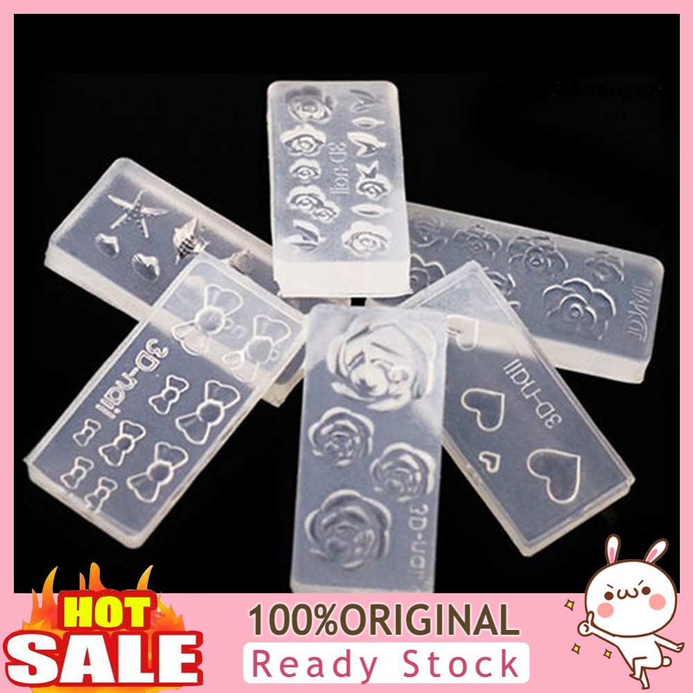 Set 6 khuôn acrylic trong suốt dùng làm phụ kiện trang trí móng DIY