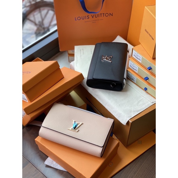 Clutch LV Lockme da thật hàng fullbox nam châm kèm quai sang-phukien.changshouse