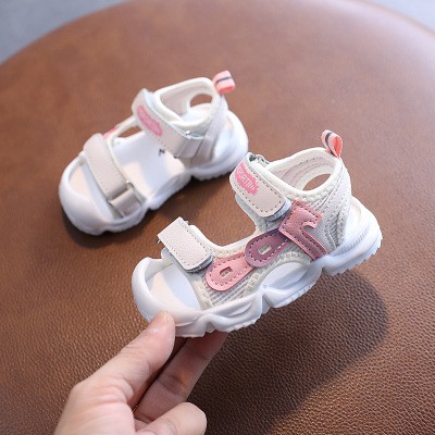 Dép tập đi cho bé, sandal bé gái, giày trẻ em SG03 chống vấp đế mềm chống trơn trượt họa tiết giọt nước xinh xắn