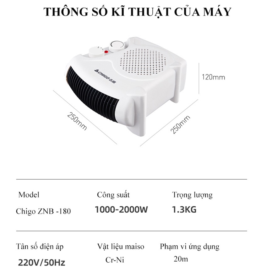 Quạt Sưởi Ấm 2 Chiều, Máy Sưởi Ấm Áp Mùa Đông Tiết Kiệm Điện , An Toàn, Toả Nhiệt Rộng(Bảo hành 1 năm)