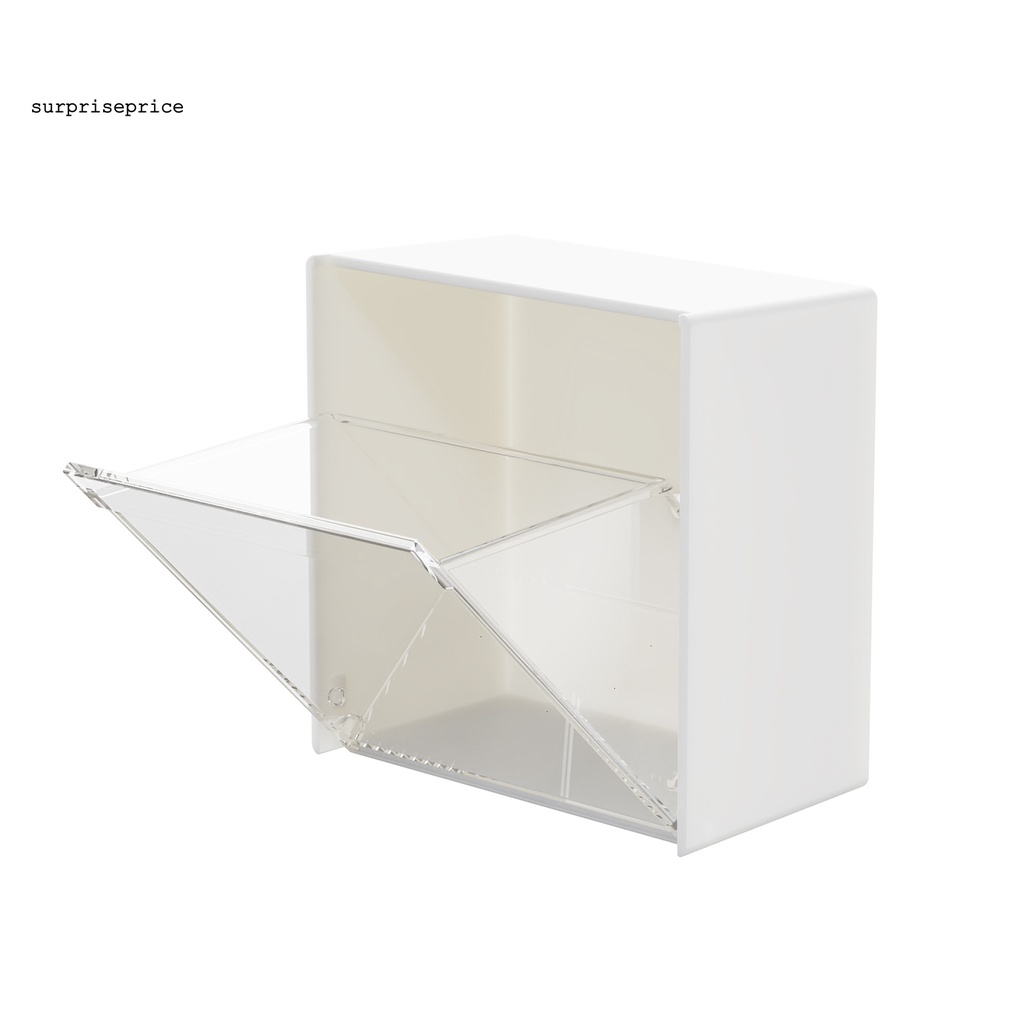 SPA Stylish Cable Holder Transparent Wall Hanging Semi-clamshell Multi-purpose Storage Box Sturdy for Storing Cotton Swabs