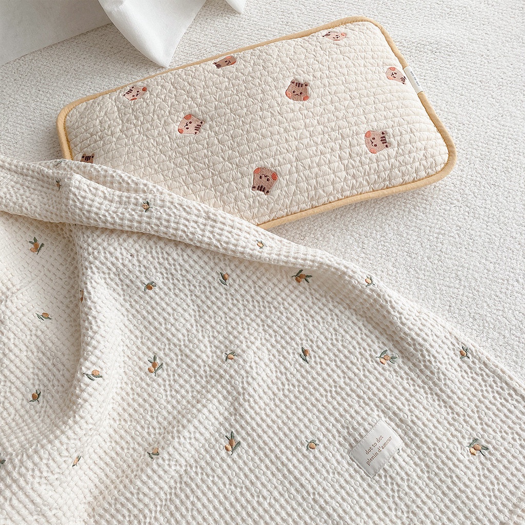 Vỏ bọc gối bằng cotton nguyên chất thoáng khí thêu họa tiết thú vật đáng yêu cho trẻ nhỏ