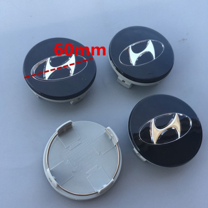 Sản Phẩm Logo chụp mâm, ốp lazang bánh xe ô tô Hyundai HY-60 - Kích thước 60mm - 3 màu