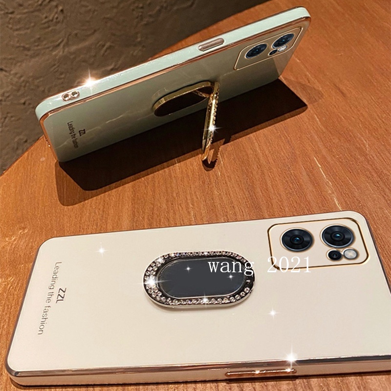 Ốp Điện Thoại Mềm Mặt Gương Đính Đá Sang Trọng Cho OPPO Reno 7 Z 5G 4G Reno7 Pro