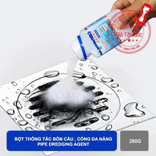 01 Hủ Bột Thông Tắc Cống Thần Thánh Pipe Dredging Agent 260gram