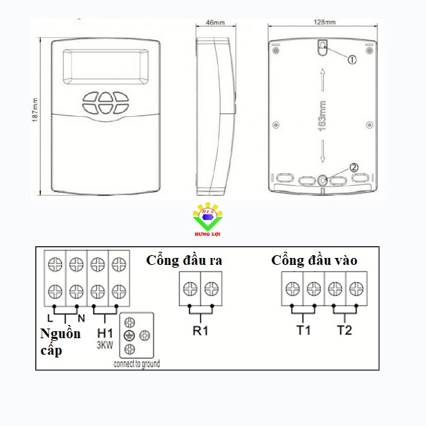 SR609C Bộ điều khiển nhiệt độ thông minh tích hợp điều áp Máy Nước Nóng Năng Lượng Mặt Trời