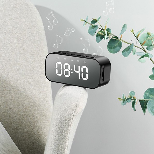 Loa Bluetooth ROBOT RB550 - Kiêm Đồng Hồ Báo Thức Màn Hình LED Tráng Gương - Hỗ Trợ Thẻ Nhớ AUX - Bảo Hành 12 Tháng