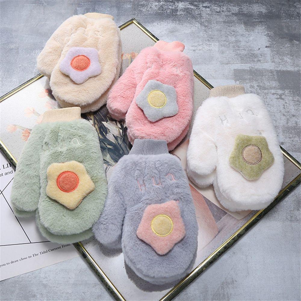 Găng Tay Lông Nhung Mềm Mại Dày Dặn 15H Phong Cách Lolita Dễ Thương Có Dây Đeo Dành Cho Nữ