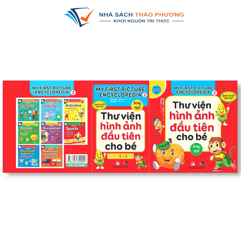 Sách - Thư viện hình ảnh đầu tiên cho bé từ 0-6 tuổi Song ngữ - phần 2 quét mã QR file nghe (Bộ 8 cuốn)