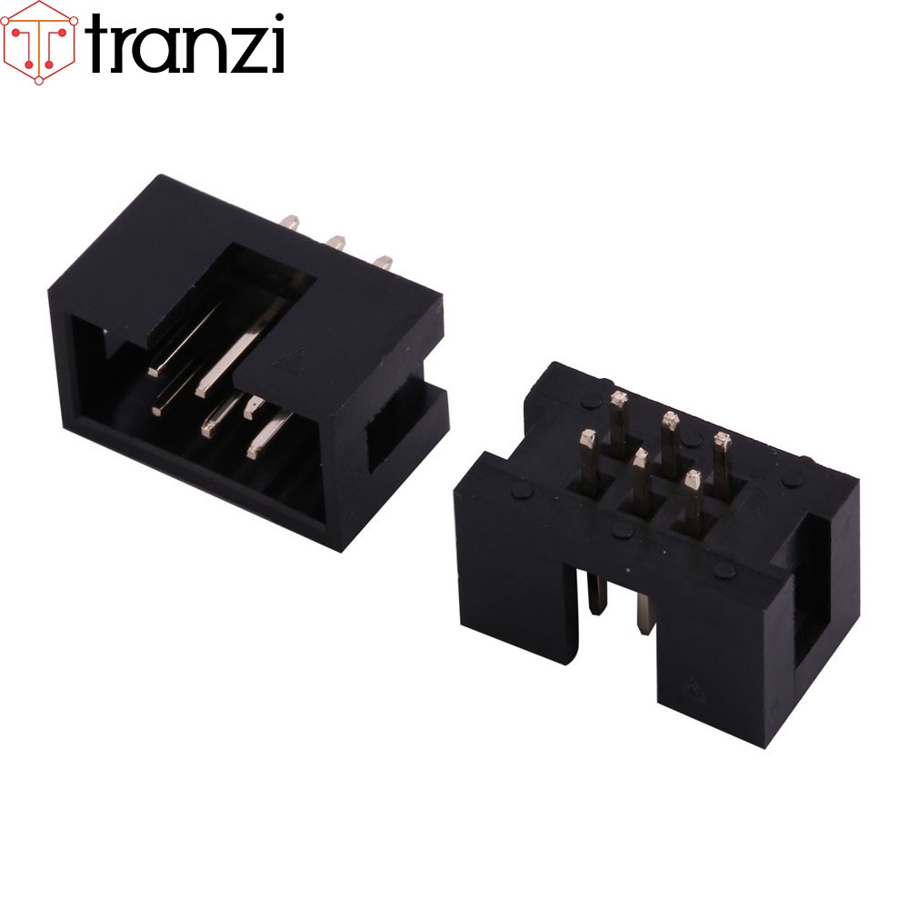 Giắc cắm header 2.54mm IDE IDC DC3 2x3P chân cắm thẳng đen - túi 10 cái