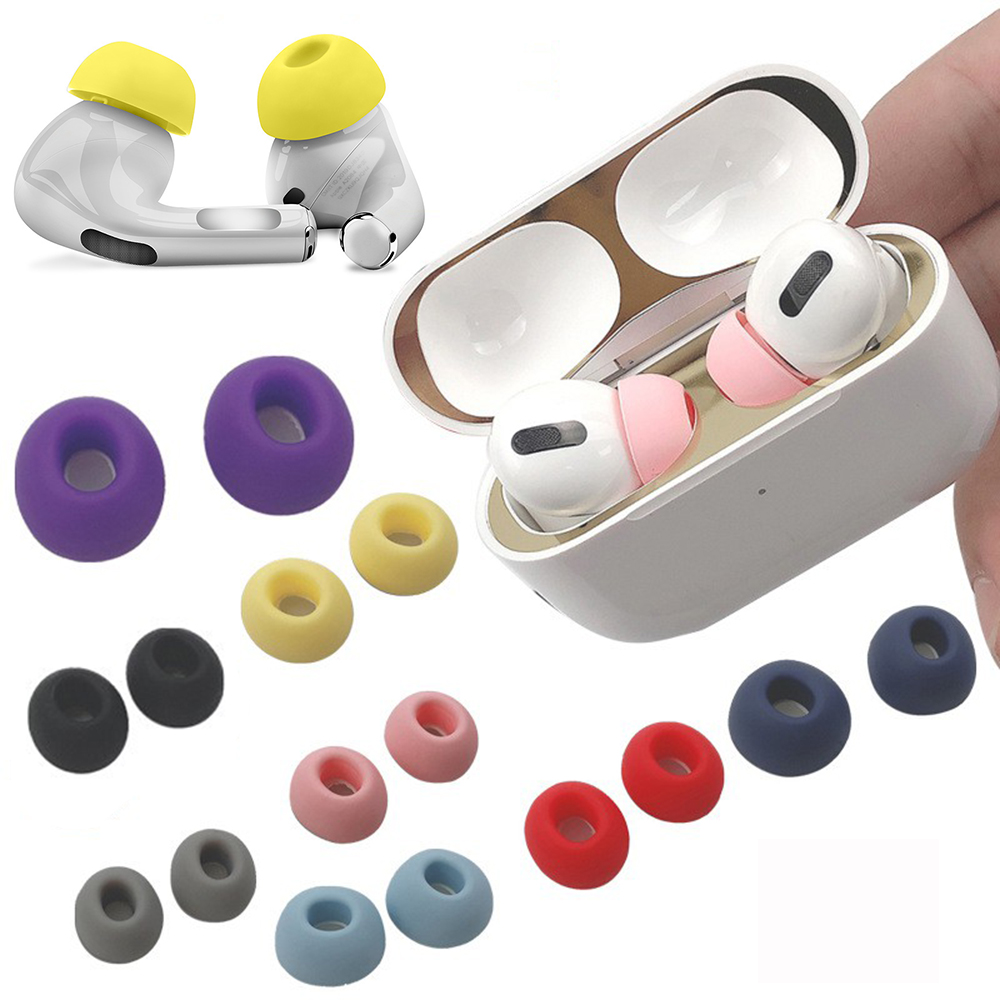 1 Cặp Đệm Tai Nghe Thay Thế Bằng Silicone Mềm Nhiều Màu Sắc  For Airpods Pro