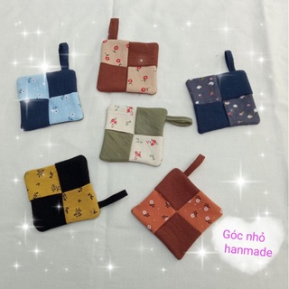 đế lót ly bằng vải cotton thô đũi cara siêu thấm nước handmade
