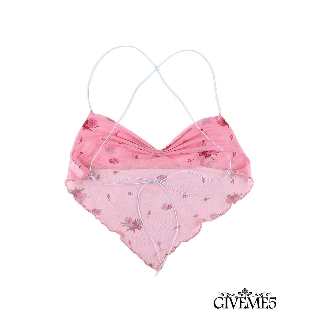 Áo Lửng Hai Dây In Họa Tiết Hoa Quyến Rũ Dành Cho Nữ