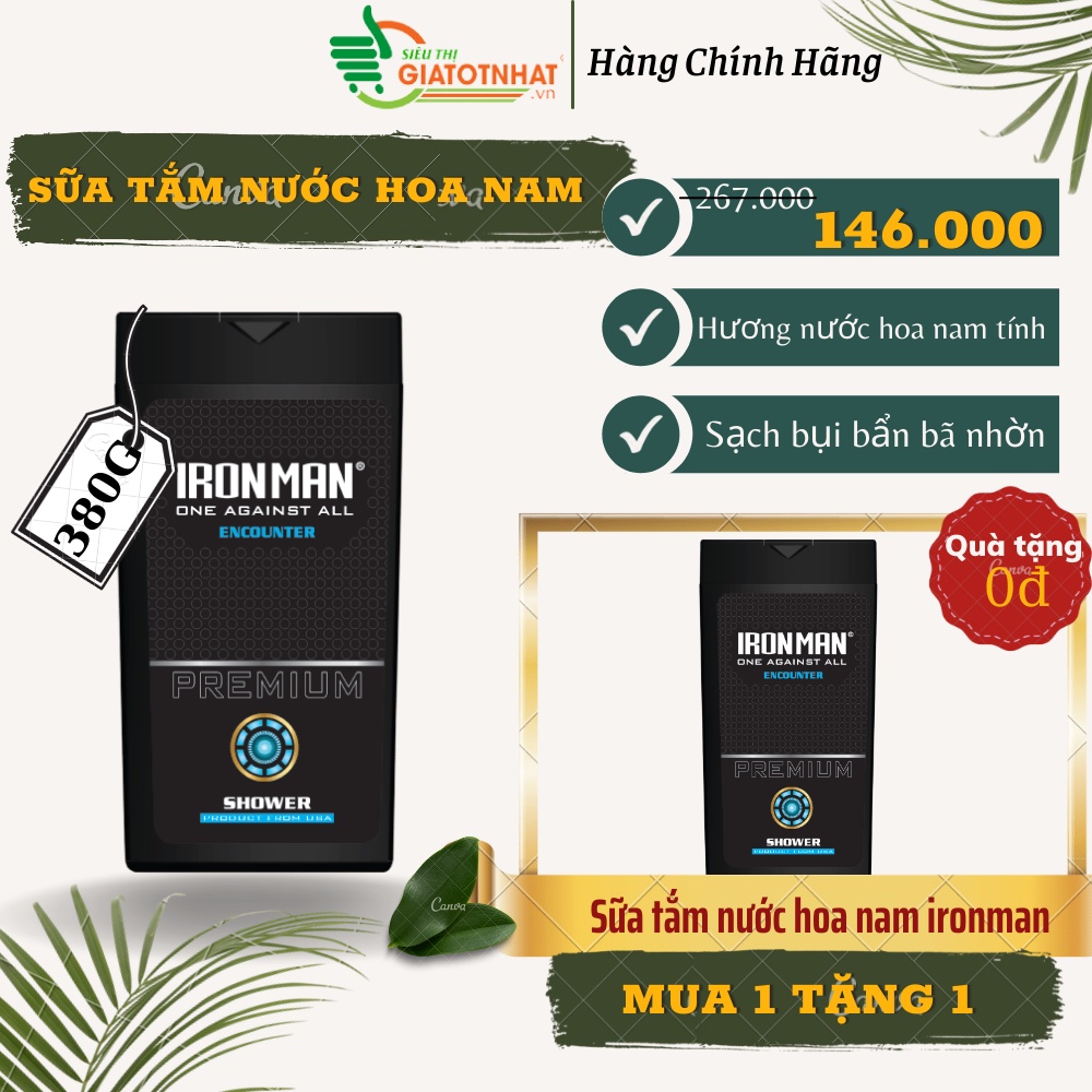 Sữa tắm hương nước hoa nam Encounter 380g Tặng sữa tắm nam dành cho da nhờn mụn Encounter 380g