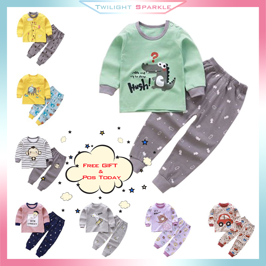 Bộ Đồ Ngủ Pijama 2 Món Họa Tiết Hoạt Hình Cho Bé