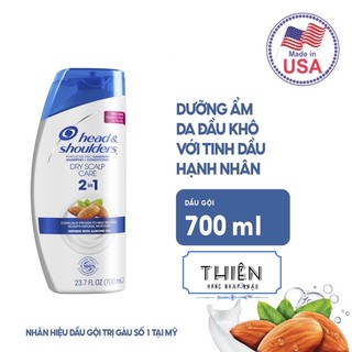 Dầu gội&xả Head&Shoulder Dry Scalp Care 2IN1 Hạnh nhân 400ml-USA