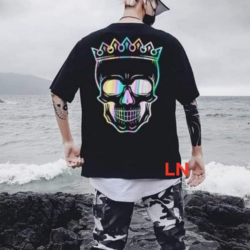 Áo KING đầu lâu phản quang 7m in 2 mặt TH6